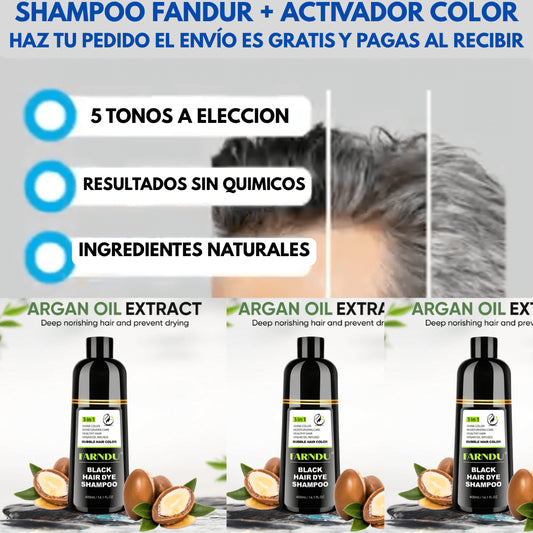 Shampoo Fandur™ Anticanas 3 en 1 con Activador de Color
