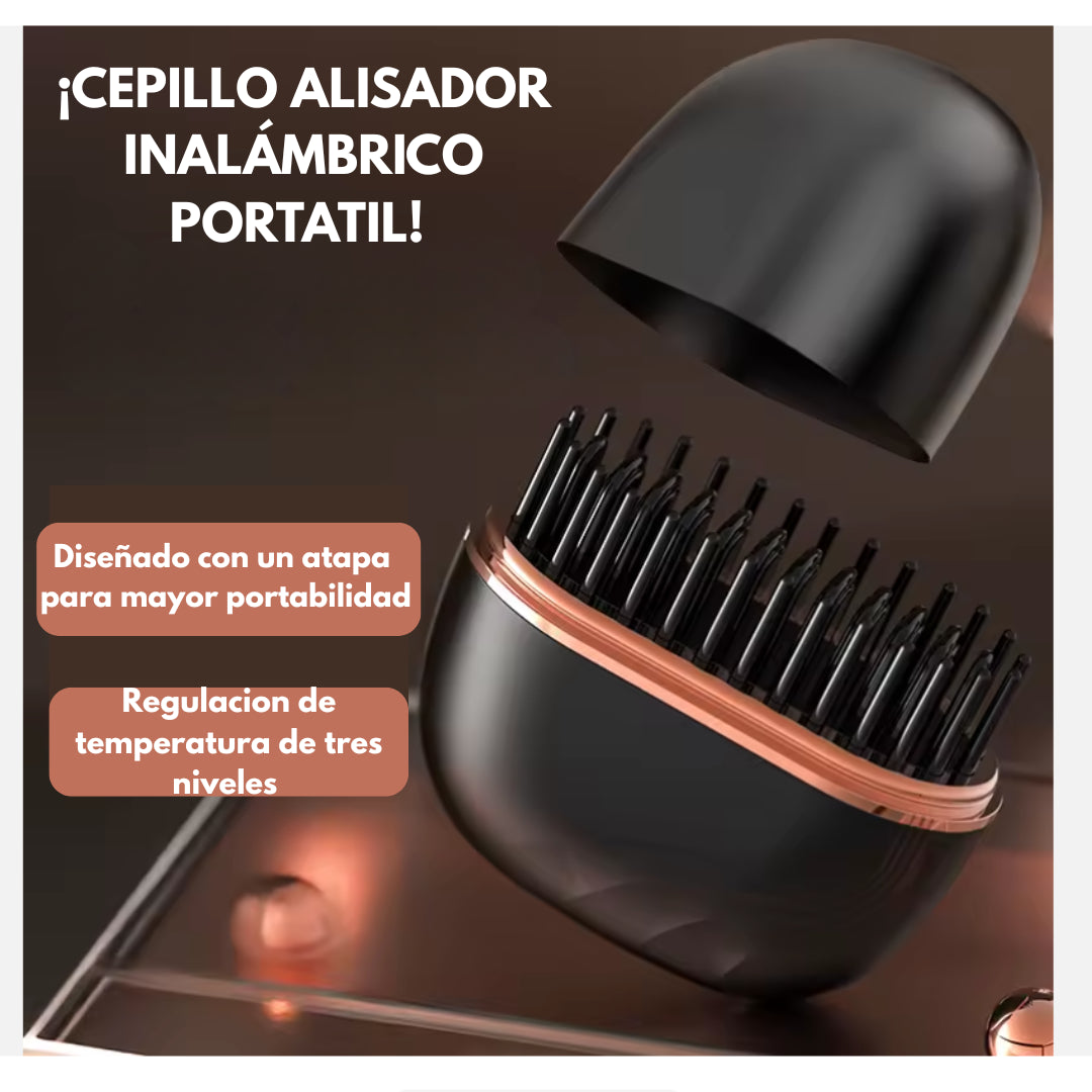 Cepillo Alisador Inalámbrico Portátil—Brush AIR Black®️🎁50%OFF ¡Cabello perfecto donde estés!