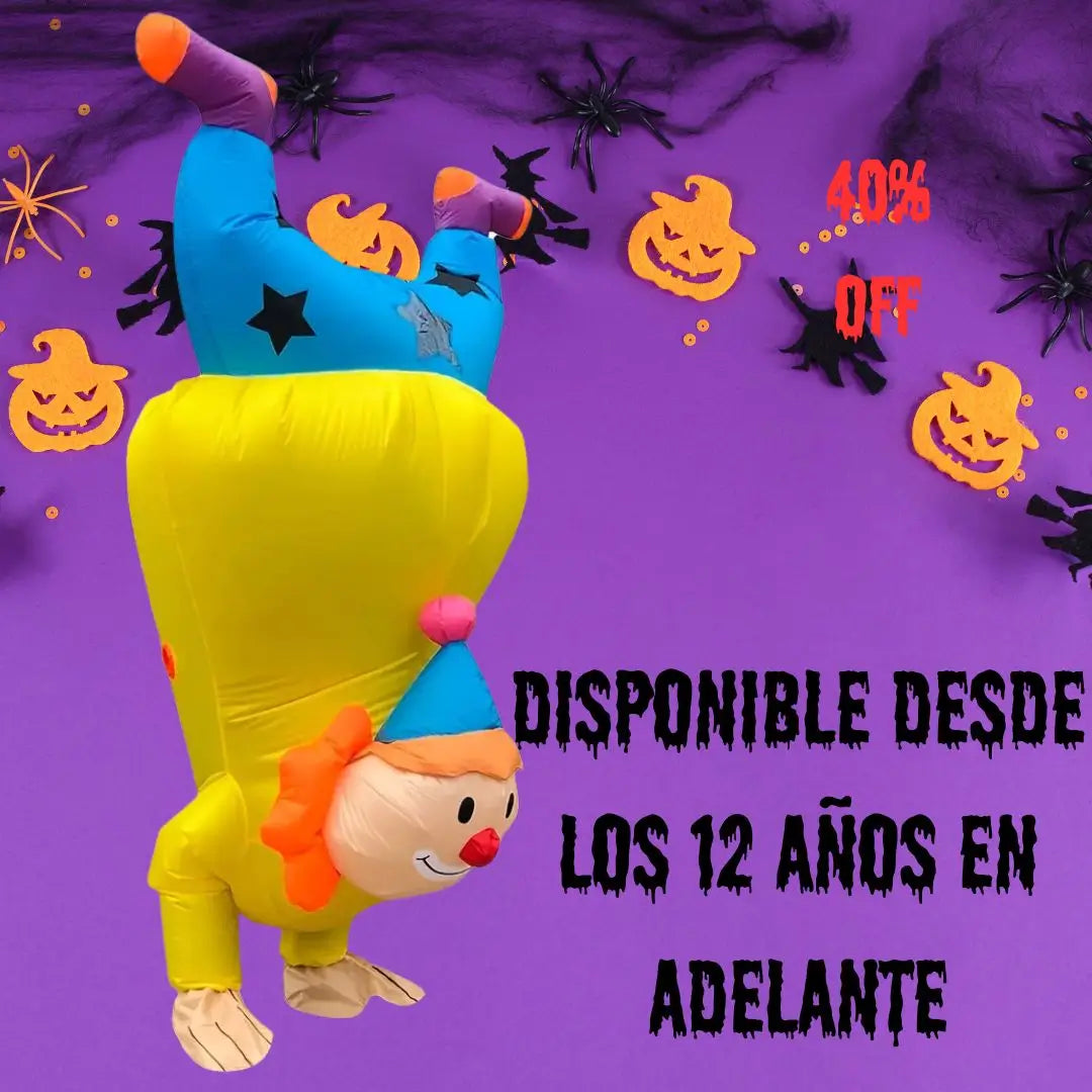 Disfraz Inflable de Payaso🤡Talla Unica+ 🎁40% DCTO