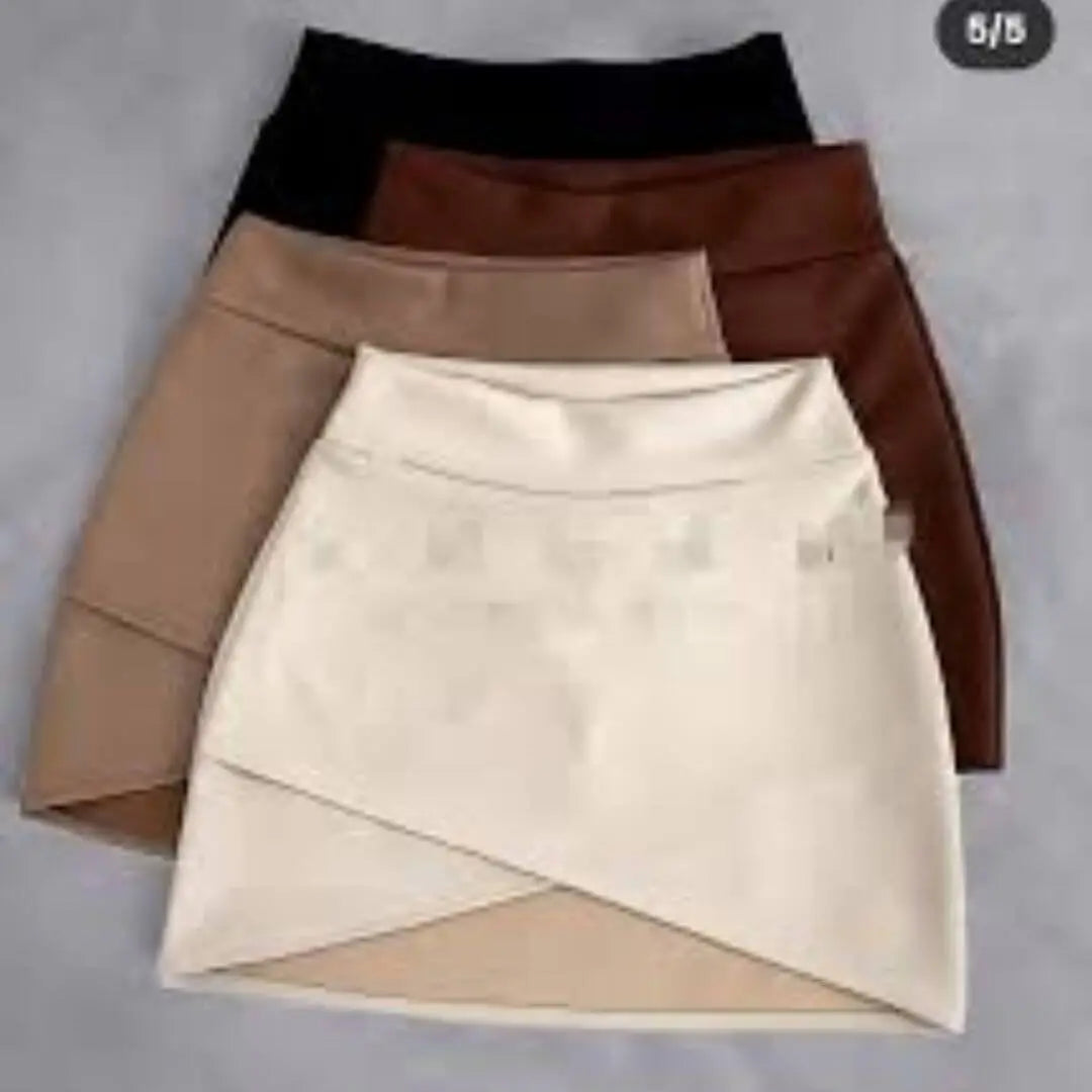 Falda cruzada en Gamuza con short-Realza tus pompas🎁 2x1