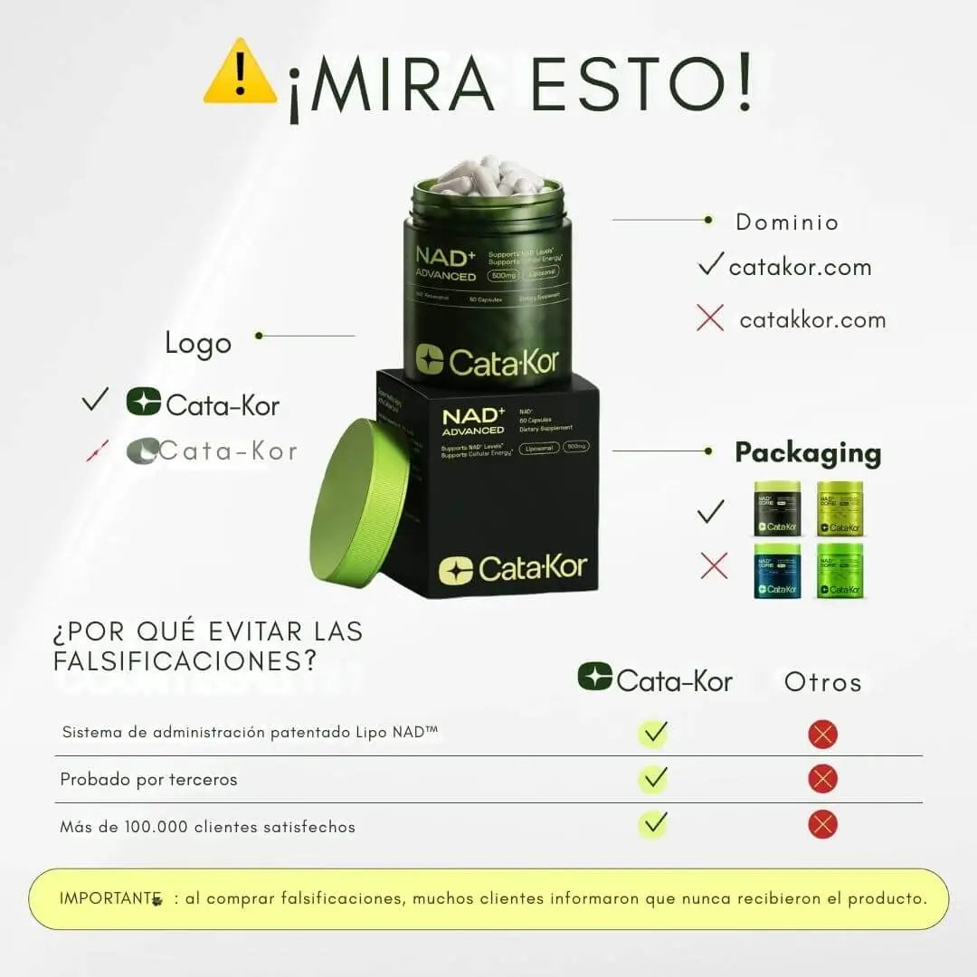 Cata-Kor NAD⁺™ Advanced: energía limpia, mente clara y piel fresca