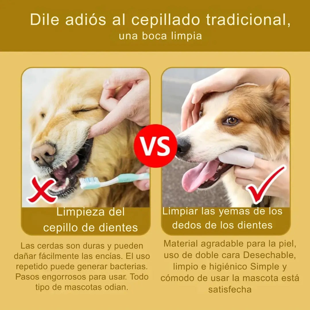 🐶🦷Toallitas que limpia los dientes de tu perro o gato ¡sin peleas ni estrés!