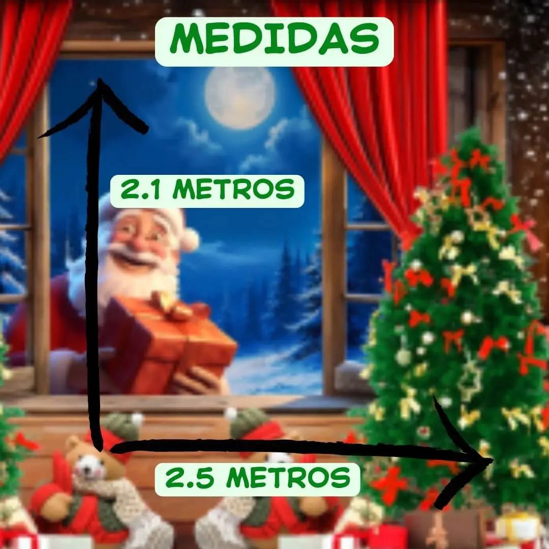 🎄 Telón Navideño Premium™- Convierte cualquier espacio en un fondo perfecto para tus fotos de Navidad 🎁Cinta doble faz + DCTO 50%