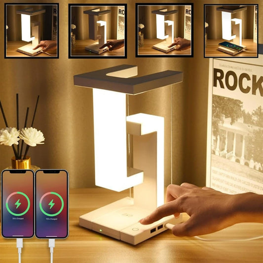 Lampara Futurista anti gravedad con cargador inalámbrico🎁50% OFF ¡Regalo ideal para navidad!